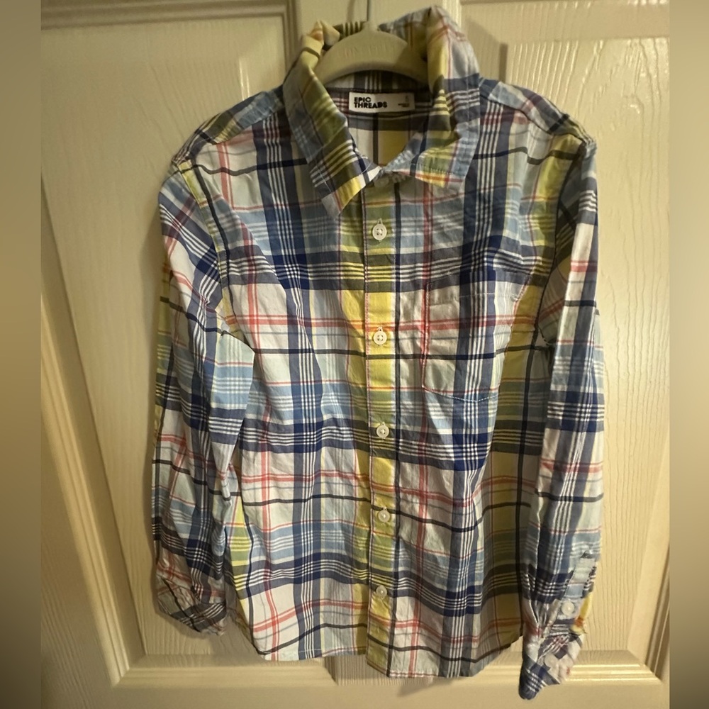 Epic Threads Boy’s Vibrant Plaid Button Down Shirt
